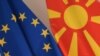 Знамињата на ЕУ и Северна Македонија