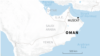 A map showing the location of Oman's capital, Muscat.