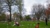 People gathered for an Eid al-Fitr celebration in the U.S. state of Pennsylvania left chairs and other items behind as they fled upon hearing gunshots in the park, April 10, 2024.