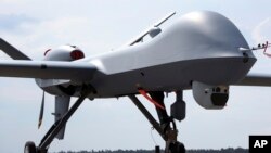 An MQ9 Predator drone is displayed at the Berlin Air Show ILA in Berlin, Germany, May 30, 2016. 