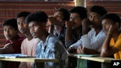 FILE - Ethnic Tamil students attend class ahead of the Sri Lankan Advance Level examination in Jaffna, Sri Lanka, May 5, 2024.