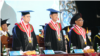 Kardinal Miguel Ángel Ayuso Guixot dari Vatikan, tokoh Muhammadiyah, Sudibyo Markus, dan Ketua PB NU Yahya Cholil Staquf menerima gelar doktor honoris causa dari UIN Sunan Kalijaga Yogyakarta, Senin (13/2). (Foto: Humas UIN Sunan Kalijaga)