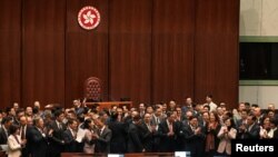 香港立法会全票通过根据《基本法》第23条订立的新的国家安全法案。（2024年3月19日）