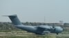 FILE - A German Air Force plane is seen on the tarmac of the Diori Hamani airport in Niamey, Niger, Sept. 22, 2023. The German army will end operations at its air base in Niger by Aug. 31, 2024.