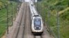 A high-speed train by French railway company SNCF travels on the Bordeaux-Paris route at reduced speed, at Chartres, northern France, July 26, 2024.