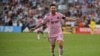 Lionel Messi célèbre son but lors du match entre l'Inter Miami et l'Union de Philadelphie, Pennsylvanie, le 15 août 2023.