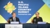 East-West Center President Suzanne Puanani Vares-Lum, right, speaks at the U.S.-Pacific Island Country Summit with Secretary of State Antony Blinken at the State Department in Washington on Sept. 28, 2022. 