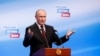 Russian presidential candidate and incumbent President Vladimir Putin speaks at his election campaign headquarters, after polling stations closed on the final day of the presidential election in Moscow, Russia, March 17, 2024.