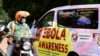 Mobil van Ebola Awareness melaju di sepanjang Jalan Kyadondo di tengah wabah Ebola, di Kampala, Uganda, 27 Oktober 2022. (Foto: Reuters)