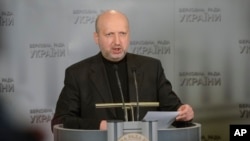 Presiden interim Ukraina Oleksandr Turchynov di Kyiv, Ukraina (Foto: dok).