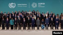 Rêberên cîhanê ku beşdarî 29. ya Konferansa Guherîna Avhewayê ya Neteweyên Yekbûyî ya 2024’an, ku bi navê COP29 tê zanîn dibin, Baku, Azerbaycan 12’ê Mijdara 2024’an.