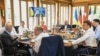 Udhëheqësit e G-7ës duke bashkëbiseduar me Presidentin ukrainas Zelenskyy nëpërmjet një lidhjeje videofonike (27 qershor 2022)