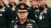 Thai new Prime Minister Prayuth Chan–ocha arrives to attend an establishment anniversary of the 21st Infantry Regiment, Queen's Guard in Chonburi Province ,Thailand, Aug. 21, 2014. 
