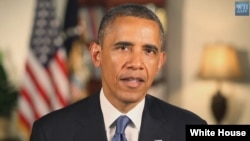 Presiden Barack Obamasaat menyampaikan pidato mingguannya di Gedung Putih (Foto: dok).