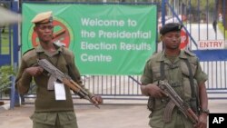 Des policiers zambiens à Lusaka, 21 janvier 2015.