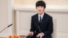 In this photo provided by the Imperial Household Agency of Japan, Japan's Prince Hisahito speaks at his first news conference at the Imperial Palace in Tokyo, March 3, 2025.