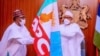 Shugaban rikon kwarya na APC Ma Mala Buni, hagu tare da shugaba Buhari, dama (Instagram/Mai Mala).