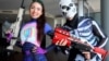 'Fortnite' characters Brite Bomber and Skull Trooper are popular Halloween costumes this year.