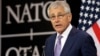 U.S. Defense Secretary Chuck Hagel answers questions from journalists during a press conference in Brussels, June 5, 2013.