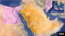 Sanafir and Tiran Islands, in the red Sea