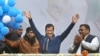 FILE - Delhi Chief Minister Arvind Kejriwal, center, celebrates a Aam Aadmi Party victory in New Delhi, India, Feb. 11, 2020. Kejriwal was arrested March 21, 2024, by the country’s financial crime agency, accused of accepting bribes from liquor contractors.