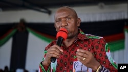 Le candidat de l'opposition Agathon Rwasa lors du congrès du parti d'opposition Congrès national pour la liberté, dans la capitale Bujumbura, au Burundi, dimanche 16 février 2020. 