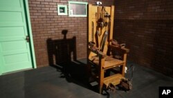 Chaise électrique, Musée des prisons du Texas, Huntsville, Texas, le 16 mai 2013. 