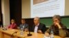 Učesnici tribine "Nauka, država i društvo" u sklopu tribina "Nije filozofski ćutati" na Filozofskom fakultetu u Beogradu, 4. aprila 2019.