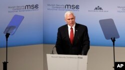 سخنرانی مایک پنس معاون رئیس جمهوری ایالات متحده در کنفرانس سالانه امنیتی مونیخ، آلمان - ۳۰ بهمن ۱۳۹۵ 