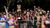 A religious group holds up a sign in protest during the DC Capital Pride parade in the Dupont Circle neighborhood in Washington, June 11, 2016.