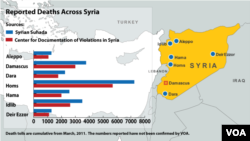 Syria Death Map - updated September 17, 2012
