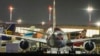 American Airlines flight AA292 en route from New York to New Delhi that turned around over the Caspian Sea, Feb. 23, 2025, sits on the tamarack of Rome's Leonardo da Vinci International airport, Italy.