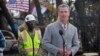 FILE - California Governor Gavin Newsom speaks during a visit to an area impacted by the Eaton Fire, in Altadena, California, Feb. 11, 2025.