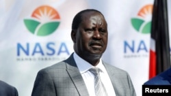 Raila Odinga lors d'une conférence de presse, à Nairobi, Kenya, le 1er février 2018.