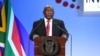 Cyril Ramaphosa lors de l'ouverture de la 5e conférence sur l'investissement.