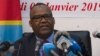 Le président de la Commission électorale nationale indépendante (CENI) de la RDC, Corneille Nangaa Yobeluo, annonce les résultats provisoires de l'élection présidentielle à Kinshasa du 10 janvier 2019. 