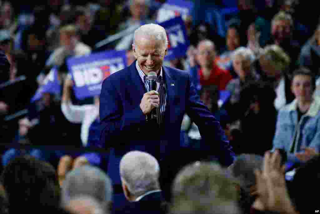 Democratic presidential candidate former Vice President Joe Biden speaks during a campaign event, Feb. 28, 2020, in Spartanburg, S.C.