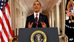 Shugaba Obama a lokacin da yake jawabi ga Amurkawa, a daren jiya.