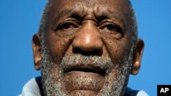 FILE -This Nov. 11, 2014, file photo shows entertainer and Navy veteran Bill Cosby speaking during a Veterans Day ceremony, at the The All Wars Memorial to Colored Soldiers and Sailors in Philadelphia.