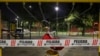 A swing set at a public playground area is closed with security tape that reads in Spanish "Danger," as precautionary measure against the spread of the new coronavirus, in Santiago, Chile, Thursday, March 26, 2020. For most people, COVID-19 disease…