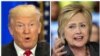 Calon Presiden Amerika Serikat, Donald Trump (Partai Republik, kiri) dan Hillary Clinton (Partai Republik, kanan).