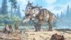 Spiclypeus shipporum, a new three horned dinosaur that lived in Montana had curved horns and a huge bony spiked shield. 