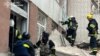 Rescuers work at the site of a Russian missile strike, amid Russia's attack on Ukraine, in Chernihiv, Ukraine, April 17, 2024. (Press service of the State Emergency Service of Ukraine/Handout via Reuters)