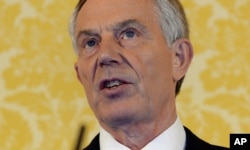 British former Prime Minister Tony Blair holds a press conference at Admiralty House, London, after retired civil servant John Chilcot presented The Iraq Inquiry Report on July 6, 2016.
