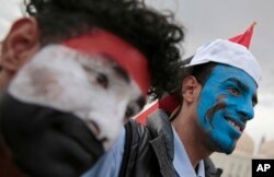 Supporters of former Yemeni president Ali Abdullah Saleh attend a rally to celebrate the 35th anniversary of the founding of the General People’s Congress, in Sana'a, Yemen, Aug. 24, 2017.