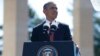 President Barack Obama speaks at Normandy American Cemetery at Omaha Beach as he participates in the 70th anniversary of D-Day in Colleville sur Mer in Normandy, France, Friday, June 6, 2014. 