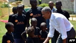 L'ancien président des Etats-Unis Barack Obama à Kogelo, au Kenya, le 16 juillet 2018.