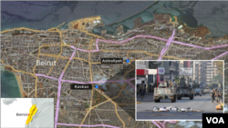 MAP: Kaskas neighborhood of Beirut, Lebanon