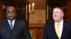 Le président de la RDC Félix Tshisekedi et le Secrétaire d'Etat Michael Pompeo lors de leur rencontre à Washington, 3 mars 2020. (Photo by MANDEL NGAN / AFP)