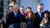 President Donald Trump speaks to participants of the annual March for Life event, in the Rose Garden of the White House in Washington, Jan. 19, 2018.
